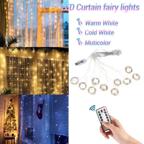 Christmas Lights Curtain Garland Merry Christmas Decorations For Home Christmas Ornaments Xmas Gifts Navidad 2024 New Year Decor - Image 6