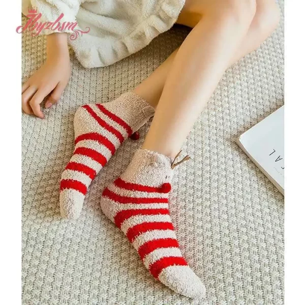 Christmas Gift Socks Women Box Cute Thermal Fluffy Fuzzy Soft Velvet Thermo Sleep Sock Deer Thick Warm Winter New Year Socks - Image 5