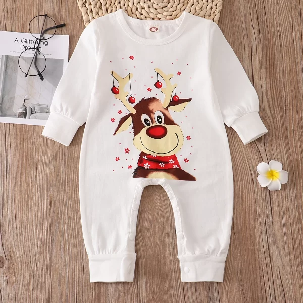 Xmas Family Matching Pajamas Set Cute Deer Adult Kid Baby Family Matching Outfits 2022 Christmas Family Pj's Dog Clothes Scarf - Image 4