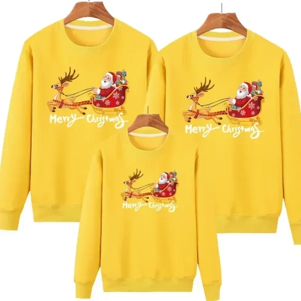 Christmas Pajamas Family Mother Baby Daughter Cotton Matching Clothes Fashion Christmas Sweaters High Quality Sweatshirt Tops - Image 4