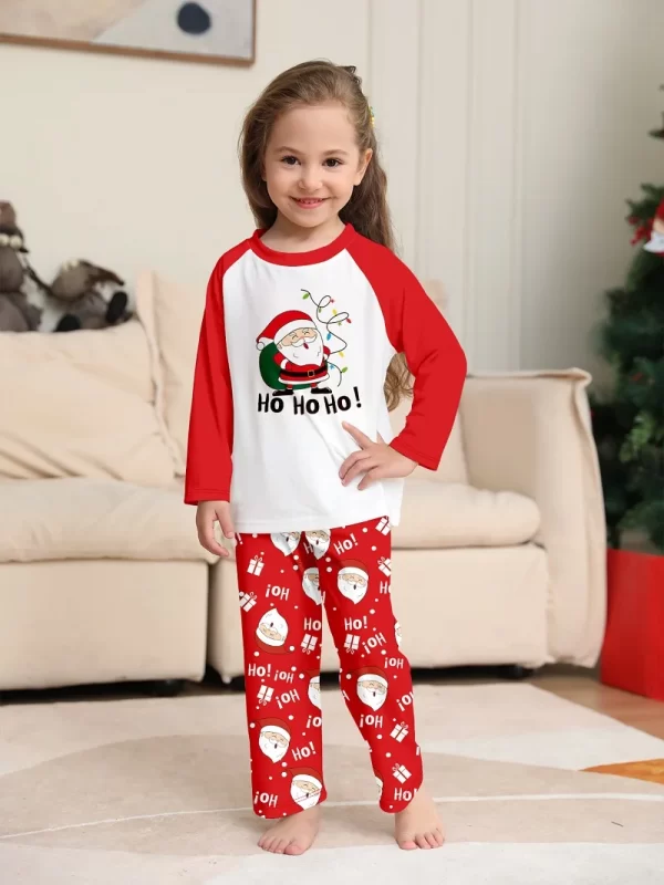 Xmas Family Matching Pajamas Set Santa Claus HO HO HO Printed Adult Kid Baby Family Matching Outfits 2025 Christmas Family Pj's - Image 5