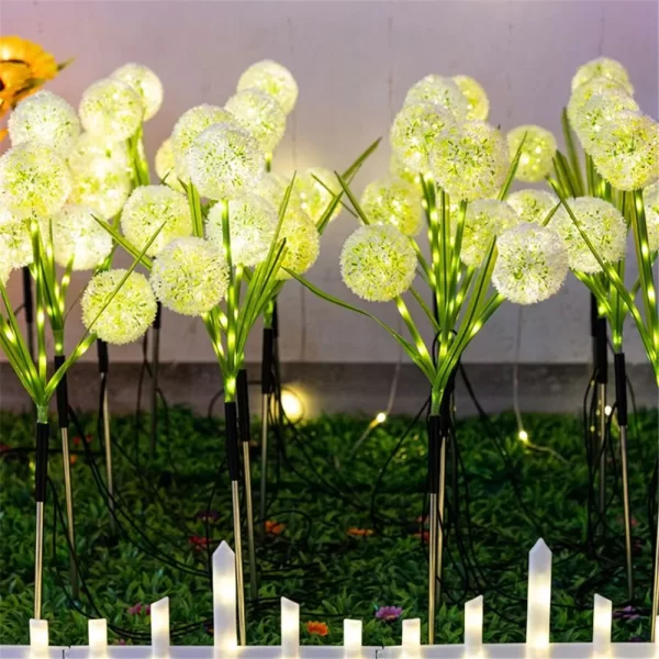 3 Onion Head Outdoor Solar Garden Lights Solar Dandelion Flowers Decoration Light for Garden Lawn Yard Wedding christmas decor - Image 2