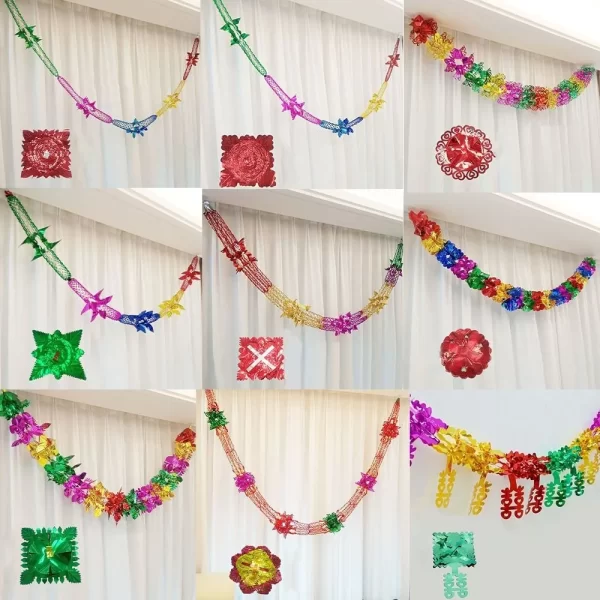 2/4/8Pcs Metalic Foil Garlands Ceiling Hanging Christmas Ornaments Garland Xmas Party Decor Home Decoration Party Supplies - Image 6