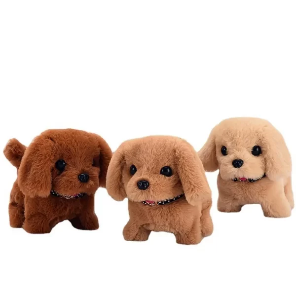 Xmas Gift 18CM Simulation Puppy Interactive Wagging Plush Toys Brown White Grey Cute Dog Robot For Kids - Image 5