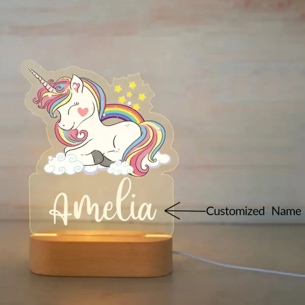 Personalized Children Animal Night Light Custom Name Acrylic Lamp Baby Kids Bedroom Decoration Neonate Birthday Christmas Gift - Image 3