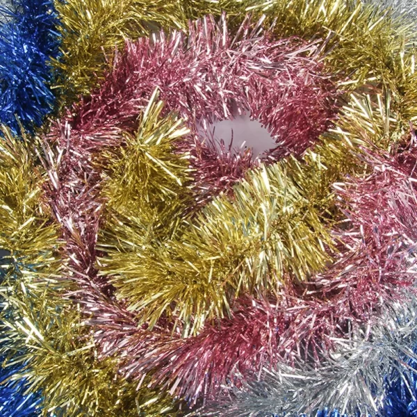 5M Foil Tinsel Ribbon Garland Xmas Tree Wrapping Ribbon Christmas Tree Ornaments Decorative Tinsel Garland 2024 New Year Party - Image 6