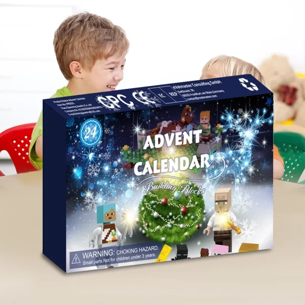 Advent Calendar 2024 Christmas Countdown Toys Christmas Building Blocks Figures Toys for Boys Girls Children Christmas Gifts - Image 2