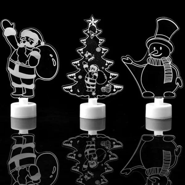 LED Mini Night Lights Colorful Flashing Lights Snowman Lamp Christmas Ornament Birthday Party New Year's Decor Festive Lighting - Image 5