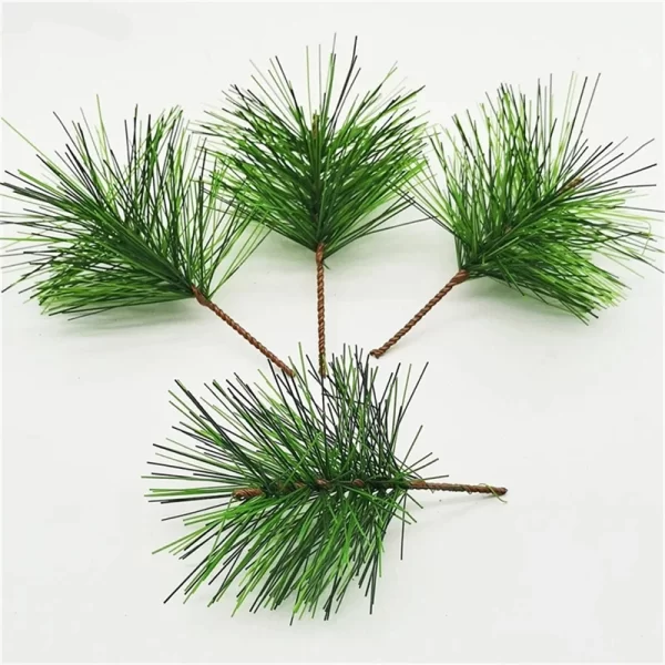 20PCS Christmas PVC Simulation Pine Needles Decor Pine Branch Artificial Plant Pendant Diy Festival Xmas New Year Home Ornaments