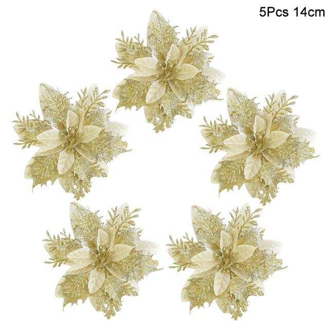 5pcs gold flower