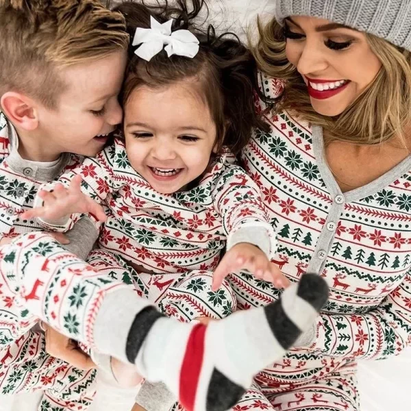 Merry Christmas Pajamas Family Matching Set Mother Father Kids Clothes Family Look Outfit Baby Girl Rompers Sleepwear Pyjamas - Image 5