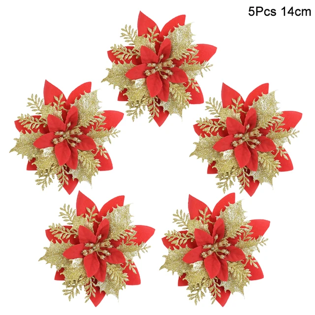 5pcs red flower