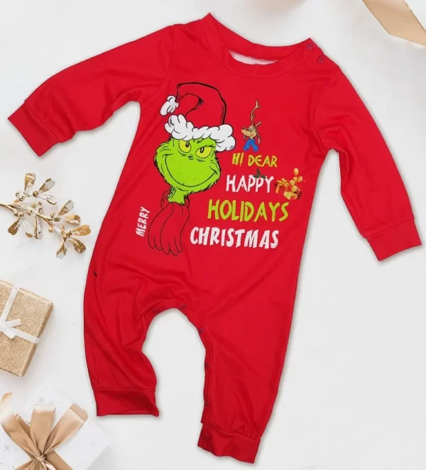 2024 Christmas Matching Family Pajamas Xmas The GRC Cartoon Print Pjs Adult Child Clothing Outfit Set Baby Jumpsuit+Dog Clothes - Image 6