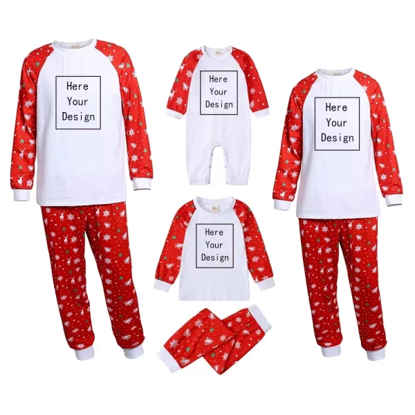 2024 New DIY Add Own Personalized Father Mother Children&Baby Sleepwear Christmas Pajamas Clothes Family Matching Outfits Custom - Image 3