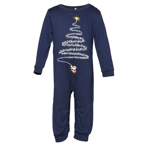 Christmas Family Matching Pajamas Set Firework Print Mom Dad Kids Home Clothes Warm Soft Sleepwear Baby&Dog Romper Pjs Xmas Look - Image 5