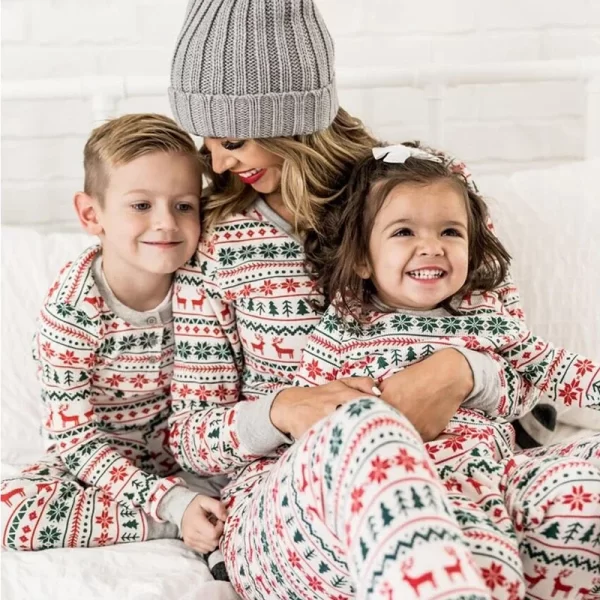 Fashion Family Christmas Matching Pajamas Set Xmas Adult Kids Mother And Daughter Father Son Sleepwear Baby Family Look Outfits - Image 4