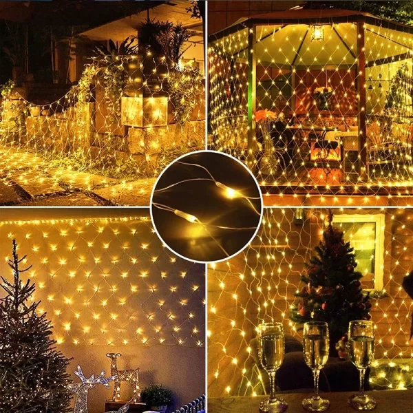 3M/6M/12M/18M LED String Christmas Net Mesh Lights Fairy Curtain Garland Outdoor Waterproof For Party Garden Wedding Decoration - Image 2