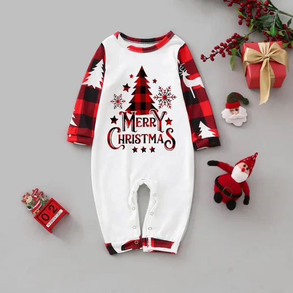 Christmas Family Matching Outfits Mom Dad Kids 2 Pieces Pajamas Set Baby Rompers Casual Loose Sleepwear Xmas Family Look Pyjamas - Image 4