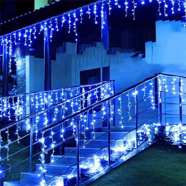 Christmas Lights Waterfall Outdoor Decoration 5M Droop 0.4-0.6m Led Lights Curtain String Lights Party Ggarden Eaves Decoration - Image 3