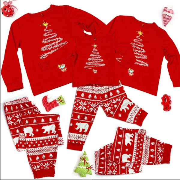 Family Christmas Pajamas 2023 Mother Father Kids Matching Clothes Look Outfit Mommy And Me New Year's Costumes Pyjamas - Image 3