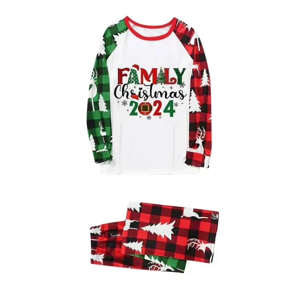 Christmas 2024 Matching Family Outfits Patchwork All Over Print Pajamas Set Mom Dad Kids Sleepwear Baby Romper Xmas Look Pyjamas - Image 3