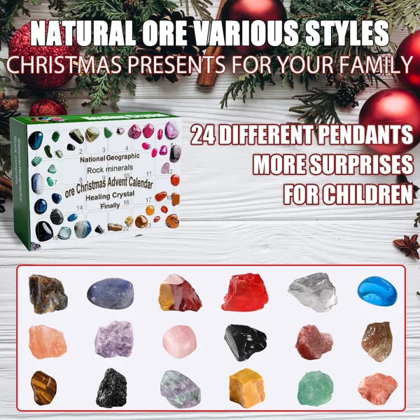 Christmas Advent Calendar Ore Gemstone Collection Count Down to 24 Days Xmas Countdown Calendars Surprise Gifts for Girls Boys - Image 4