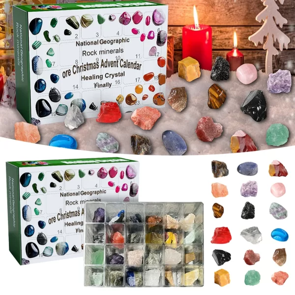 Christmas Advent Calendar Ore Gemstone Collection Count Down to 24 Days Xmas Countdown Calendars Surprise Gifts for Girls Boys - Image 3