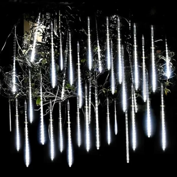 Outdoor Meteor Shower Christmas Lights 10 Tubes 192 Led Hanging String Lights for Garden Tree Holiday Party Decoation Lamp