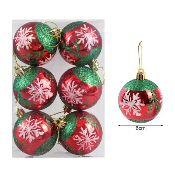 6Pcs/box 6cm Christmas Ball Ornaments Xmas Tree Hanging Pendant Christmas Decorations for Home 2024 Navidad Natal New Year Gift - Image 4