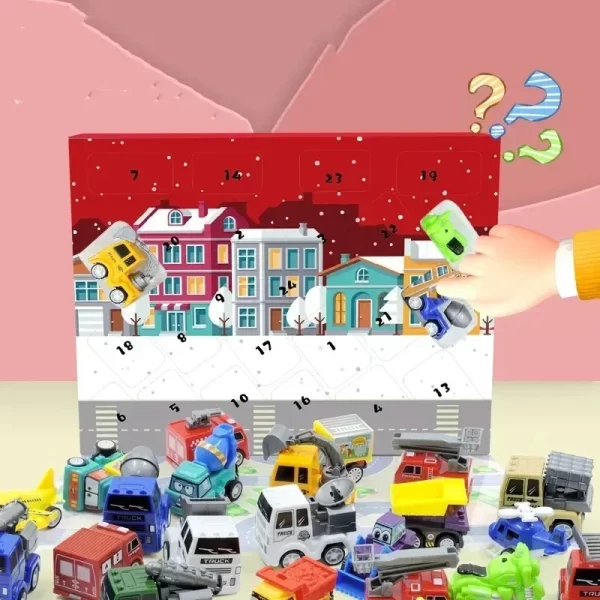 2024 Christmas Advent Calendar Car Toys Military Engineering Fire Truck Car 24 Days Countdown Calendar Gift Box for Kids - Image 5