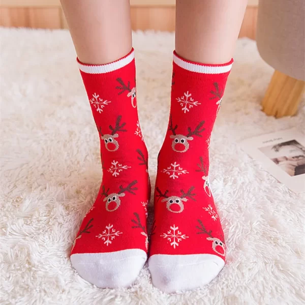 5 Pairs Men/Women Cotton Cartoon Christmas Socks Cute Santa Claus Elk Snow Funny Sock Happy Winter New Year Socks Christmas Gift - Image 5