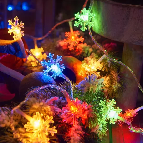 Snowflake Lights String LED Festoon Light USB Plug Christmas Tree Light Aesthetic Room Decoration Wedding Party New Year's Decor - Image 3