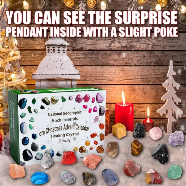 Christmas Advent Calendar Ore Gemstone Collection Count Down to 24 Days Xmas Countdown Calendars Surprise Gifts for Girls Boys