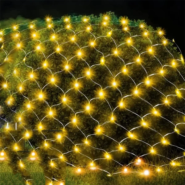 3x3/4.5x1.5M LED Mesh Net Light Christmas Fairy Net Lights LED Bush Tree Wrap String Lights for Holiday Party Patio Decor