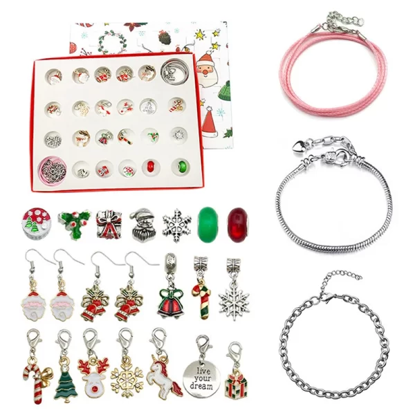 24 Countdown Calendar Advent Surprise Blind Box Set Christmas Charms Bracelet Set DIY Creative Ornaments Christmas Child Gifts - Image 5