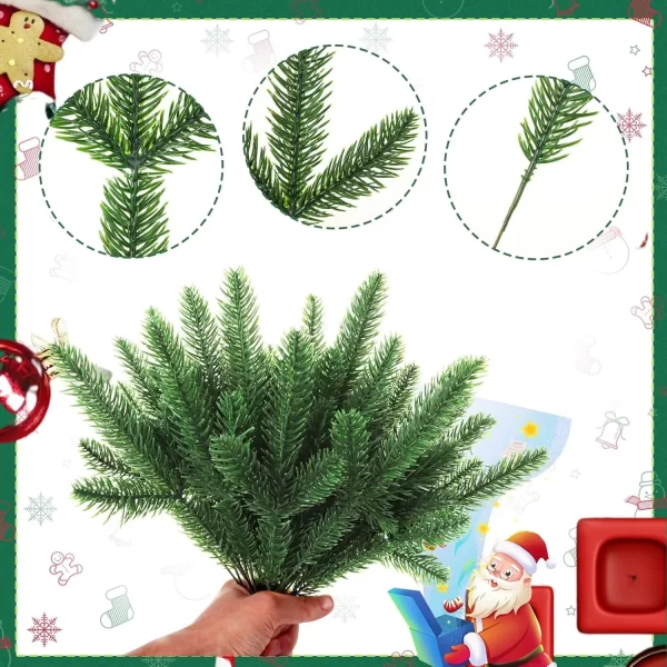 5/10Pcs Christmas Decoration Artificial Pine Branches Holly Branches for Home Decor Christmas Tree Pendant Wreath Gifts Ornament - Image 5