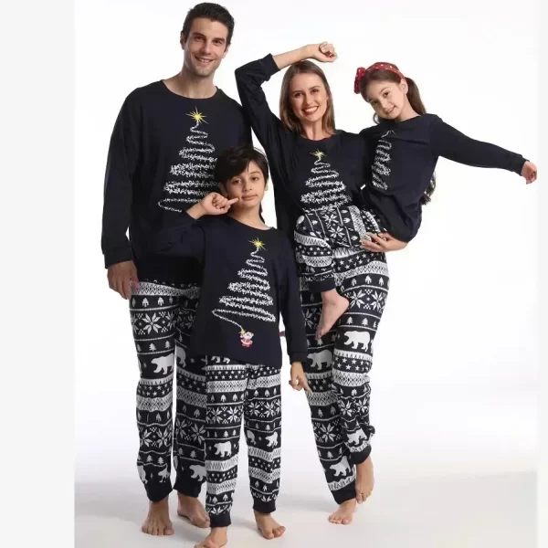 2024 New Family Christmas Outfits Mom Dad Kids Matching Pajamas Set Baby Dog Romper Soft Loose Clothing Sets Sleepwear Xmas Look - Image 6