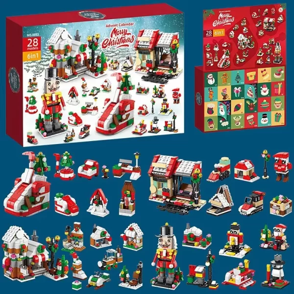 2024 Christmas Series Building Blocks Box For Kids Gift 24days Christmas Advent Calendar Diy Nutcracker Santa Claus Bricks Model - Image 4