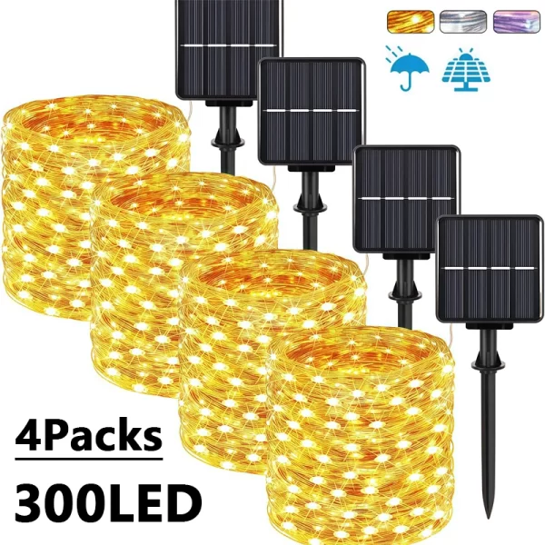 7M/12M/22/32M Solar LED Fairy Light Outdoor Festoon LED Waterproof Garland String Lights Christmas Party Garden Solar Lamp Decor