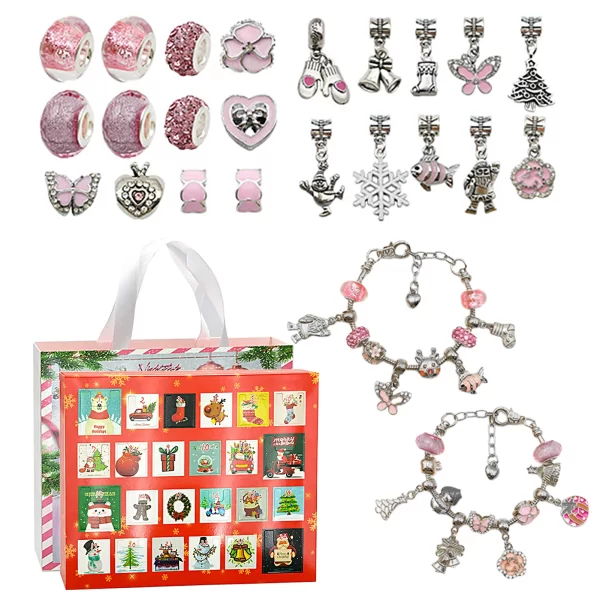 NEW 24 Day Countdown Calendar Advent Surprise Blind Box Set Christmas Bracelet Set DIY Creative Ornaments Christmas girl Gifts - Image 5