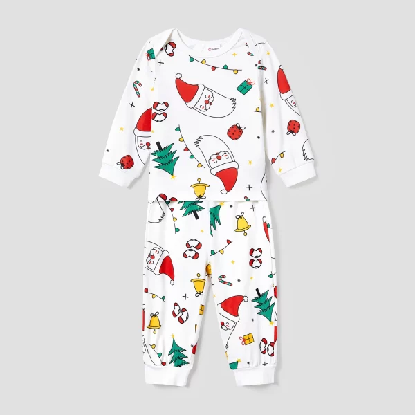 PatPat Christmas Family Matching Colorful Festival Theme Print Long Sleeve Pajamas Sets(Flame resistant) - Image 4