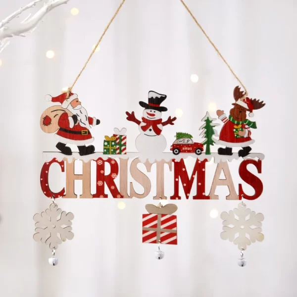 Gnome Santa Claus Wooden Hanging Ornament 2024 Merry Christmas Decoration for Home Door Xmas Tree Pendants Navidad New Year 2025 - Image 3