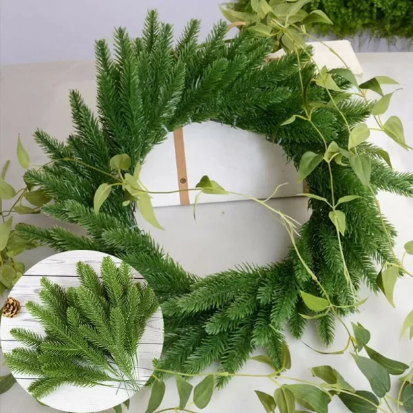 5/10Pcs Christmas Decoration Artificial Pine Branches Holly Branches for Home Decor Christmas Tree Pendant Wreath Gifts Ornament - Image 2