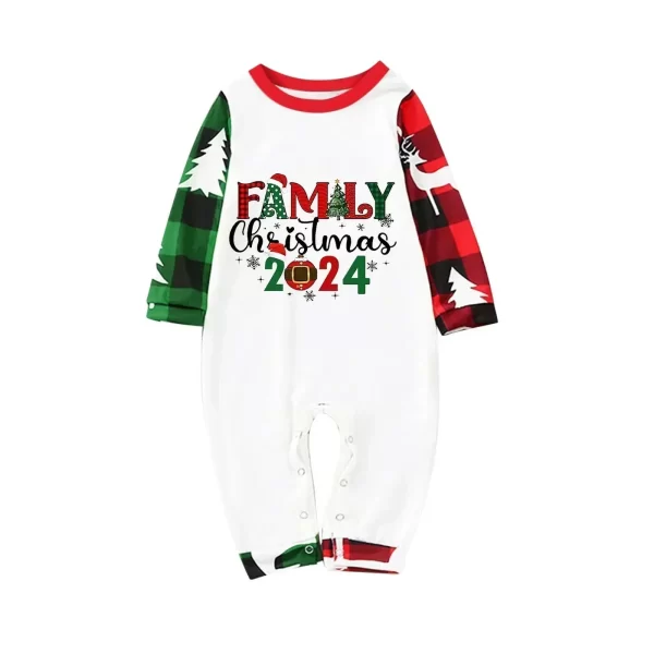 Christmas 2024 Matching Family Outfits Patchwork All Over Print Pajamas Set Mom Dad Kids Sleepwear Baby Romper Xmas Look Pyjamas - Image 5