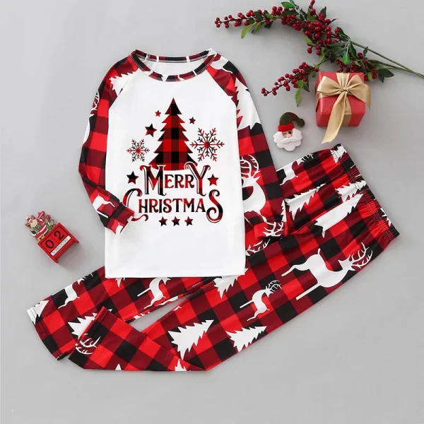 Christmas Family Matching Outfits Mom Dad Kids 2 Pieces Pajamas Set Baby Rompers Casual Loose Sleepwear Xmas Family Look Pyjamas - Image 3