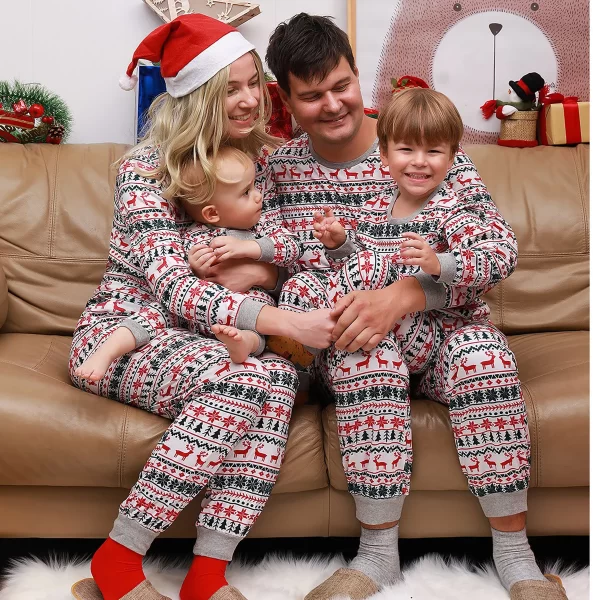 Mother Daughter Father Son Family Look Outfit Baby Girl Rompers Sleepwear Pyjamas 2023 Christmas Family Matching Pajamas - Image 6