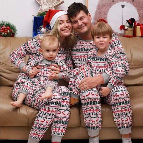 Fashion Family Christmas Matching Pajamas Set Xmas Adult Kids Mother And Daughter Father Son Sleepwear Baby Family Look Outfits