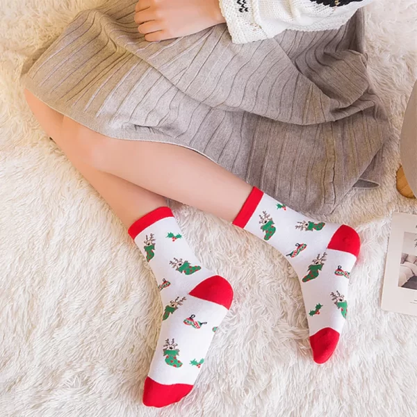 5 Pairs Men/Women Cotton Cartoon Christmas Socks Cute Santa Claus Elk Snow Funny Sock Happy Winter New Year Socks Christmas Gift - Image 6