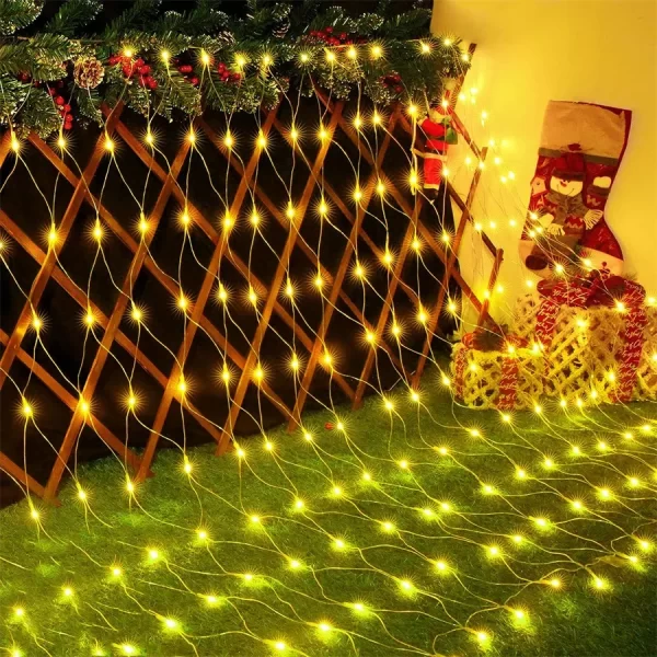 3x3/4.5x1.5M LED Mesh Net Light Christmas Fairy Net Lights LED Bush Tree Wrap String Lights for Holiday Party Patio Decor - Image 4