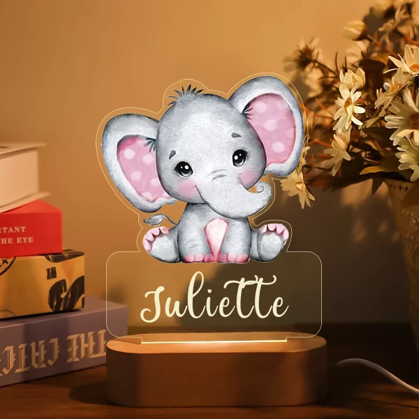 Personalized Children Animal Night Light Custom Name Acrylic Lamp Baby Kids Bedroom Decoration Neonate Birthday Christmas Gift - Image 2